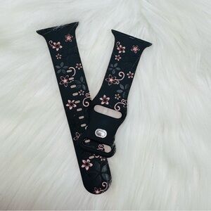 New Black & Pink Floral Design Apple Watch Bands 42mm 44mm 45mm 49mm